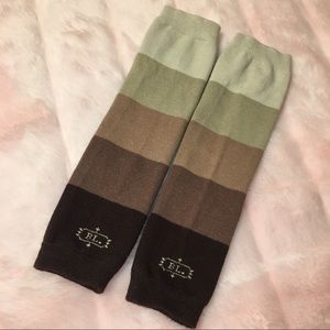 Brown Striped Baby Leg Warmers